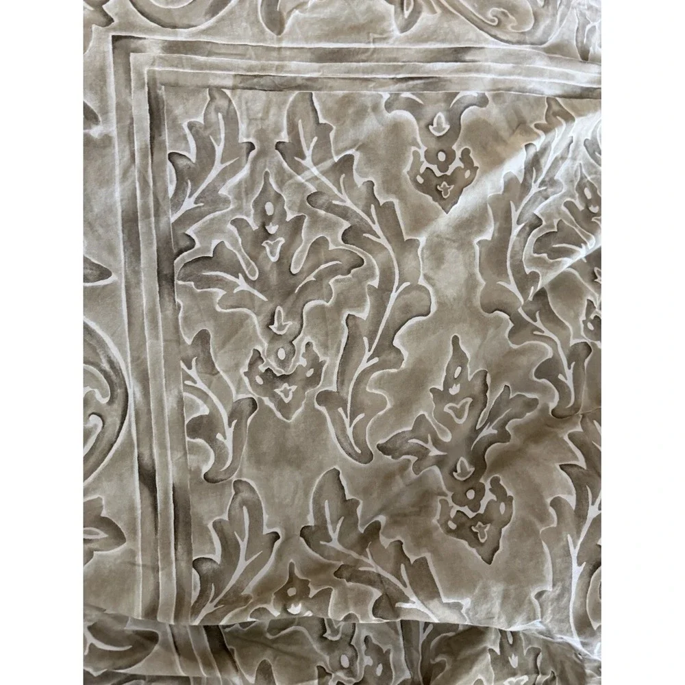 Restoration Hardware Tan Amalfi Rave Queen Size Duvet Cover Set Shams Italy 3 PC